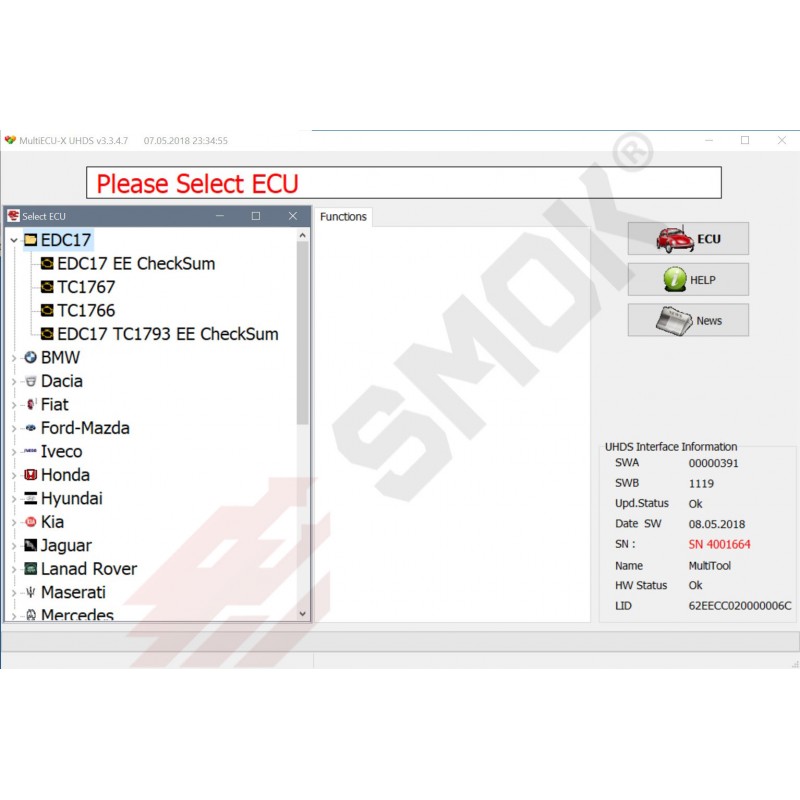 ECP1 EDC17 calculator Check Summ dijagnostika automobila