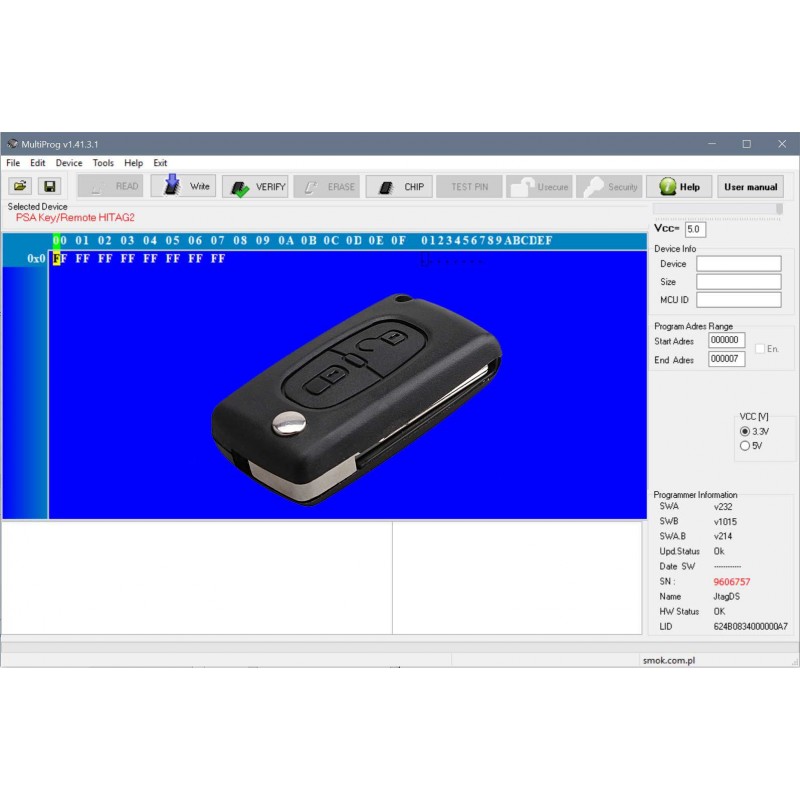 JG0033 Programming renew keys of the PSA pilot Peugeot Citroen 2005 ...CAN 1 dijagnostika automobila