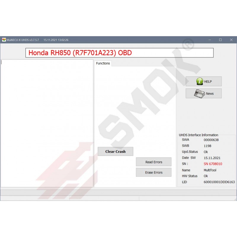 Licenca EU0048 AirBag Honda Clear Crash Erase Errors OBD dijagnostika automobila