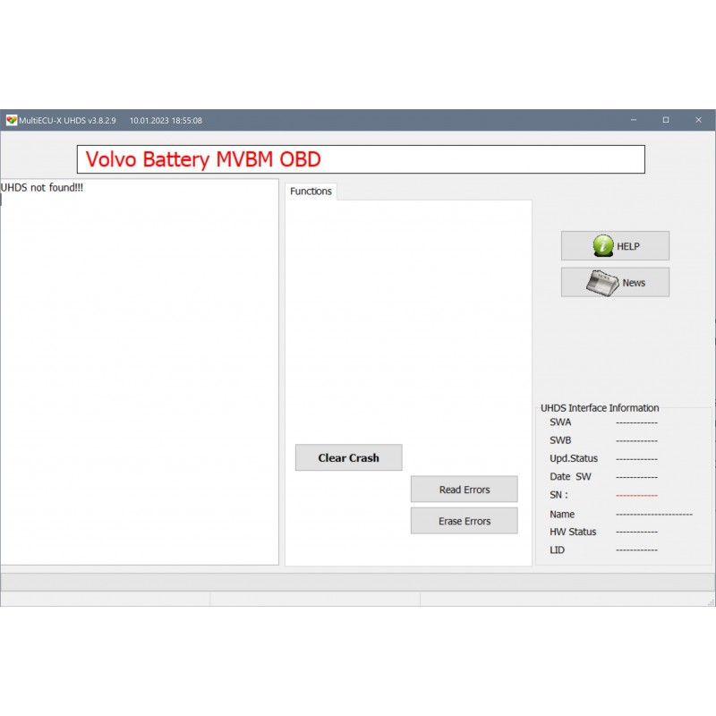 VO0021 Volvo Battery Clear Crash Bench Connecction and OBD dijagnostika automobila